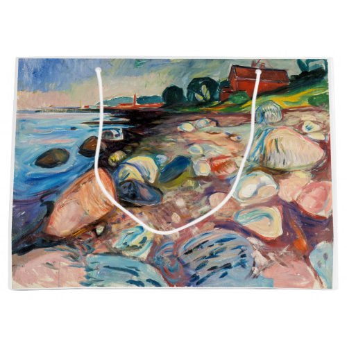 Edvard Munch _ Shore with Red House Large Gift Bag