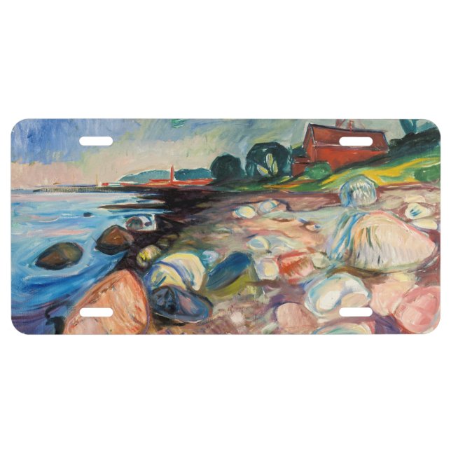Edvard Munch - Shore with Red House License Plate (Front)