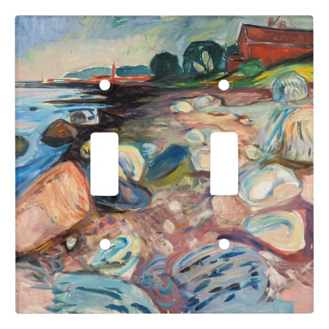 Edvard Munch - Shore with Red House Light Switch Cover (Front)