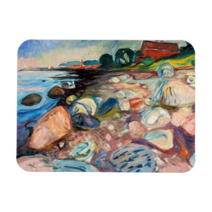 Edvard Munch - Shore with Red House Magnet