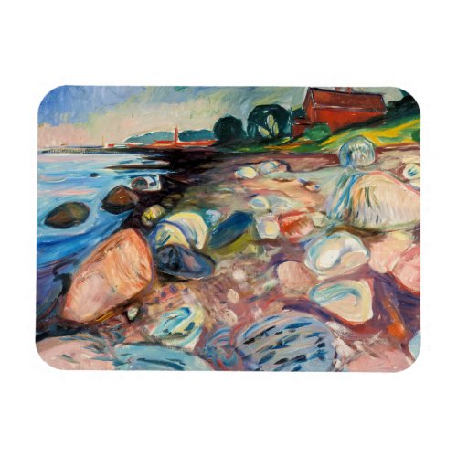 Edvard Munch _ Shore with Red House Magnet
