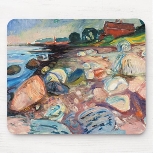 Edvard Munch _ Shore with Red House Mouse Pad