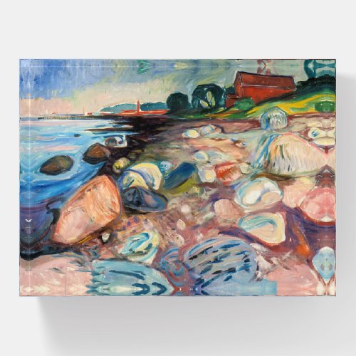 Edvard Munch _ Shore with Red House Paperweight
