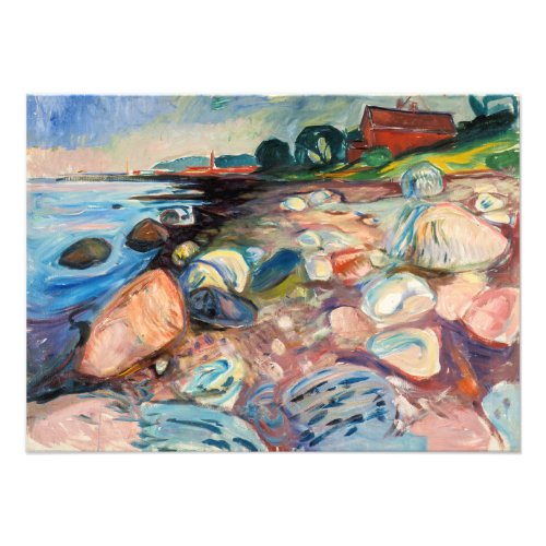 Edvard Munch _ Shore with Red House Photo Print