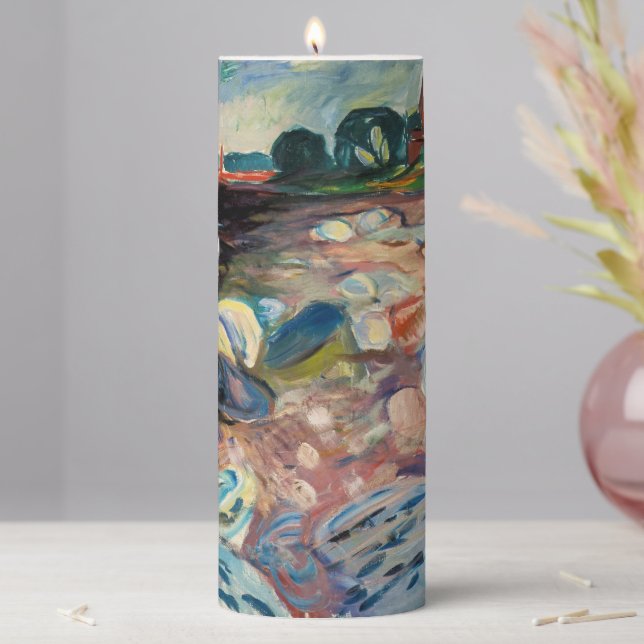 Edvard Munch - Shore with Red House Pillar Candle (In Situ)