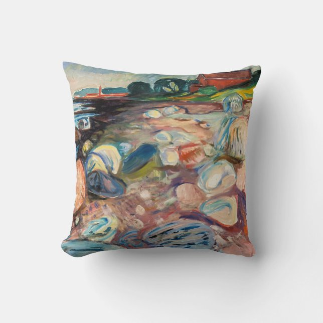 Edvard Munch - Shore with Red House Throw Pillow (Front)