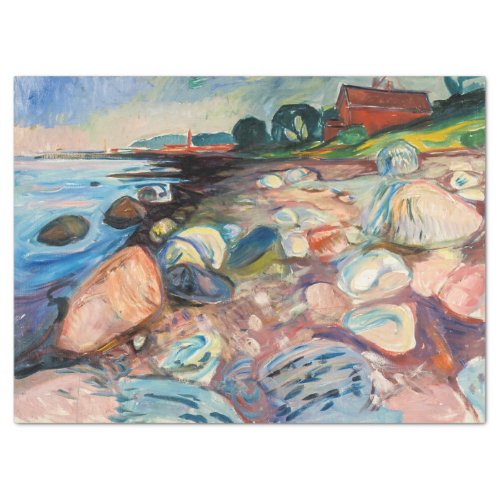Edvard Munch _ Shore with Red House Tissue Paper
