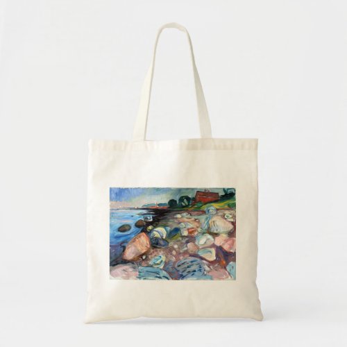 Edvard Munch Shore with Red House Tote Bag