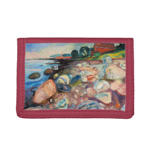 Edvard Munch - Shore with Red House Tri-fold Wallet