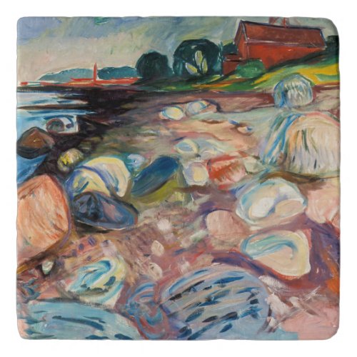 Edvard Munch _ Shore with Red House Trivet