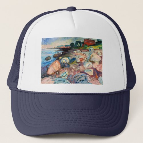 Edvard Munch _ Shore with Red House Trucker Hat