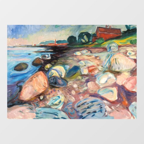 Edvard Munch _ Shore with Red House Window Cling