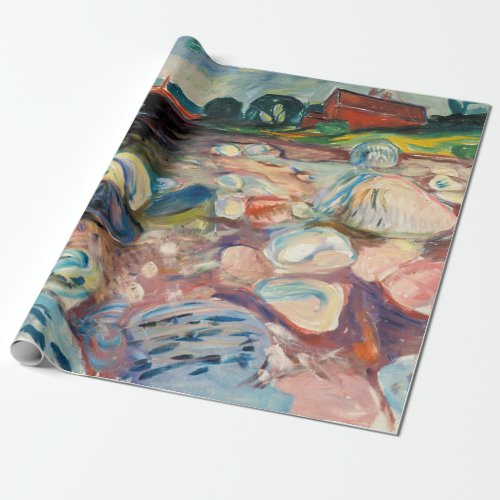 Edvard Munch _ Shore with Red House Wrapping Paper