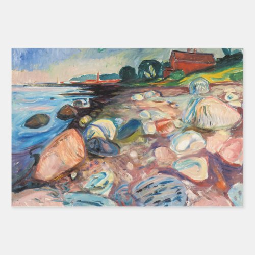 Edvard Munch _ Shore with Red House Wrapping Paper Sheets