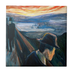 Edvard Munch - Sick Mood at Sunset, Despair 1892 Ceramic Tile