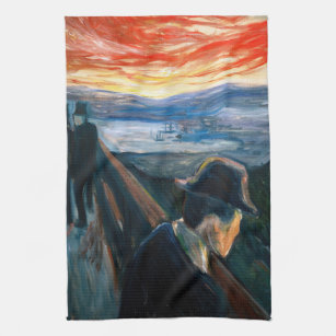 Edvard Munch - Sick Mood at Sunset, Despair 1892 Kitchen Towel