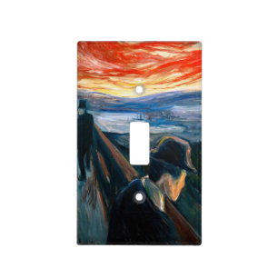 Edvard Munch - Sick Mood at Sunset, Despair 1892 Light Switch Cover