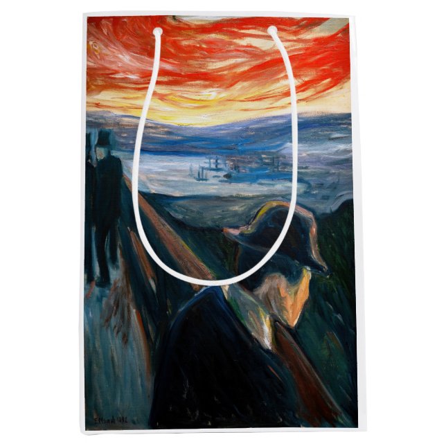 Edvard Munch - Sick Mood at Sunset, Despair 1892 Medium Gift Bag (Front)