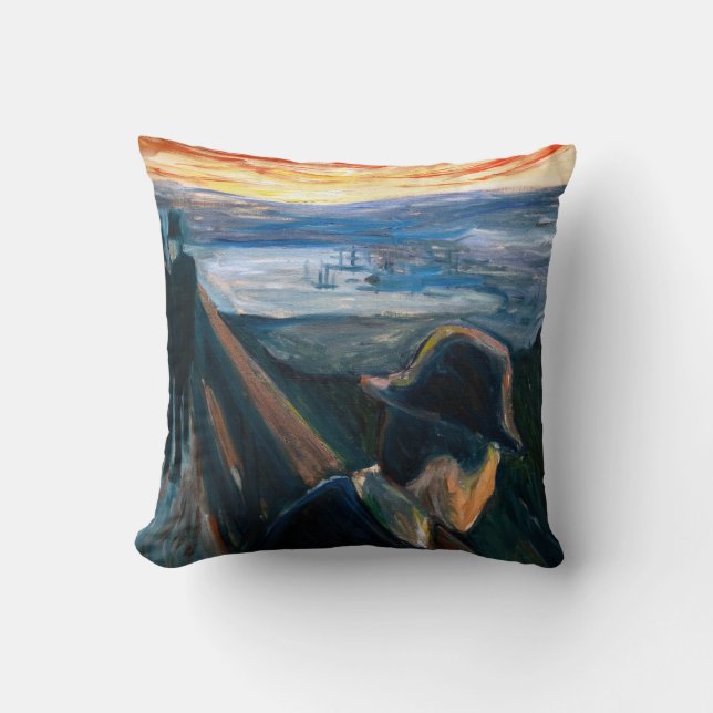 Edvard Munch - Sick Mood at Sunset, Despair 1892 Throw Pillow (Front)