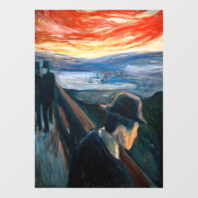 Edvard Munch - Sick Mood at Sunset, Despair 1892 Wall Decal (Front)
