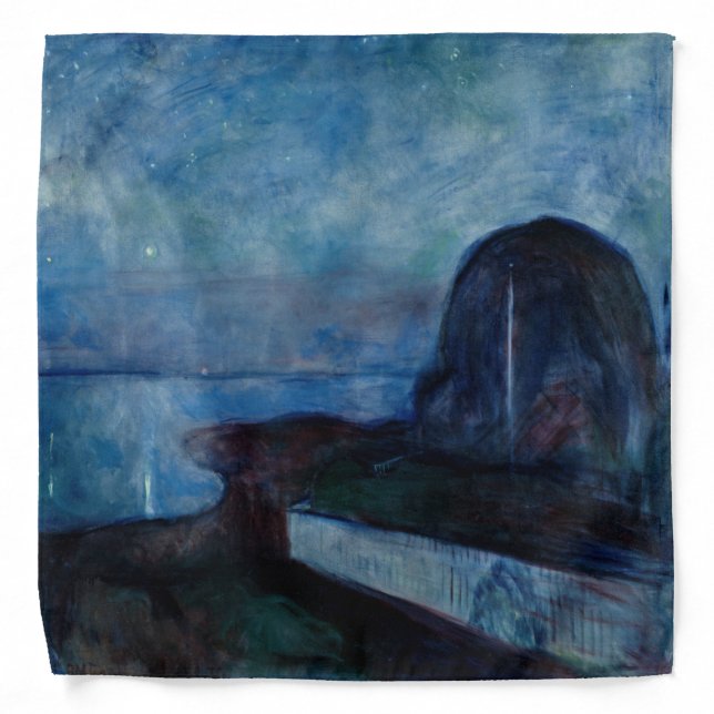 Edvard Munch - Starry Night 1893 Bandana (Front)
