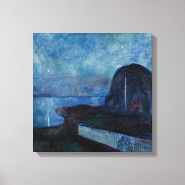 Edvard Munch - Starry Night 1893 Canvas Print (Front)