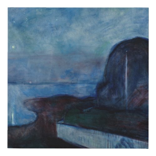 Edvard Munch _ Starry Night 1893 Faux Canvas Print