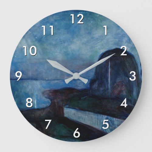 Edvard Munch _ Starry Night 1893 Large Clock