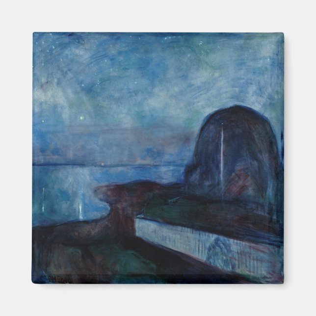 Edvard Munch - Starry Night 1893 Magnet (Front)