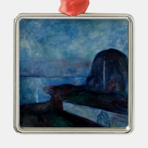 Edvard Munch - Starry Night 1893 Metal Ornament