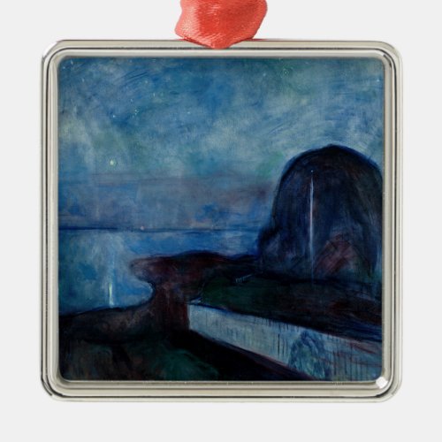 Edvard Munch _ Starry Night 1893 Metal Ornament