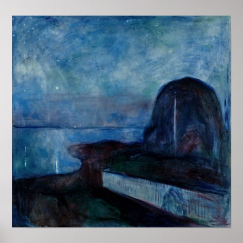 Edvard Munch _ Starry Night 1893 Poster