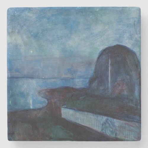 Edvard Munch _ Starry Night 1893 Stone Coaster