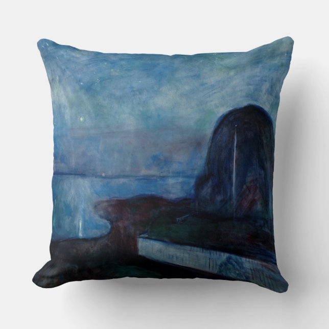Edvard Munch - Starry Night 1893 Throw Pillow (Front)
