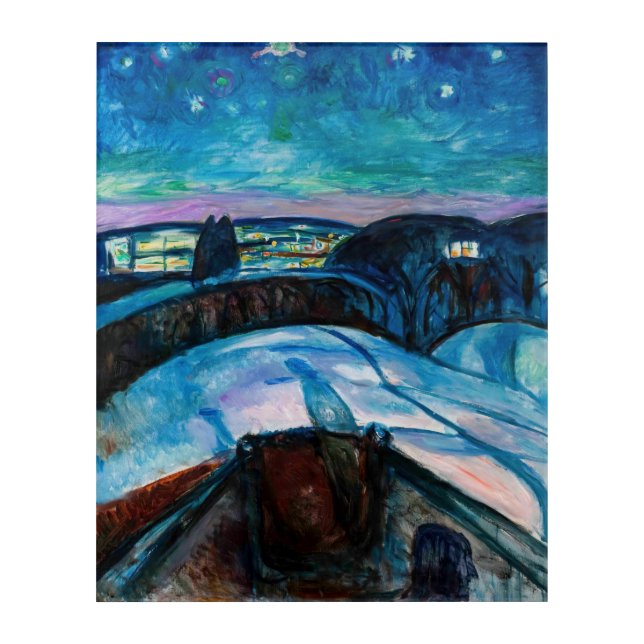 Edvard Munch - Starry Night 1922 Acrylic Print (Front)