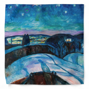 Edvard Munch - Starry Night 1922 Bandana