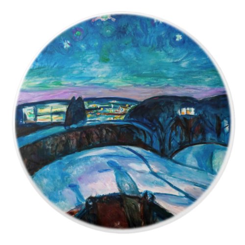 Edvard Munch _ Starry Night 1922 Ceramic Knob