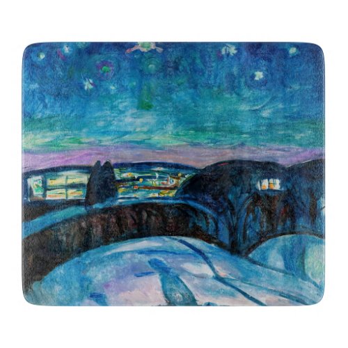 Edvard Munch _ Starry Night 1922 Cutting Board