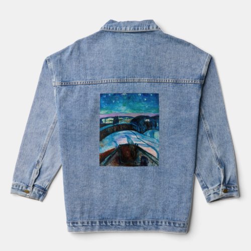 Edvard Munch _ Starry Night 1922 Denim Jacket
