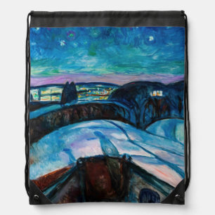 Edvard Munch - Starry Night 1922 Drawstring Bag