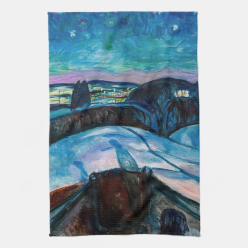 Edvard Munch _ Starry Night 1922 Kitchen Towel