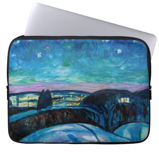Edvard Munch - Starry Night 1922 Laptop Sleeve (Front)