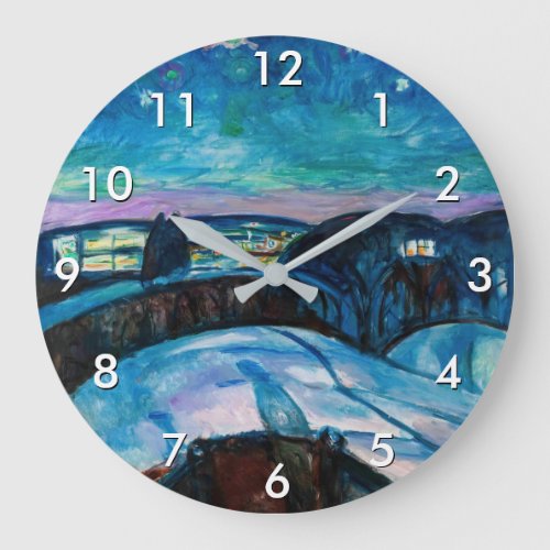 Edvard Munch _ Starry Night 1922 Large Clock