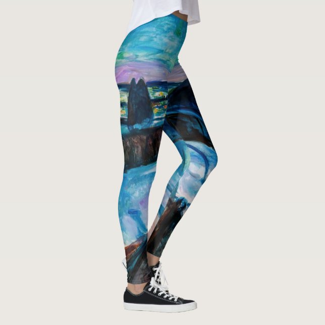 Edvard Munch - Starry Night 1922 Leggings (Right)