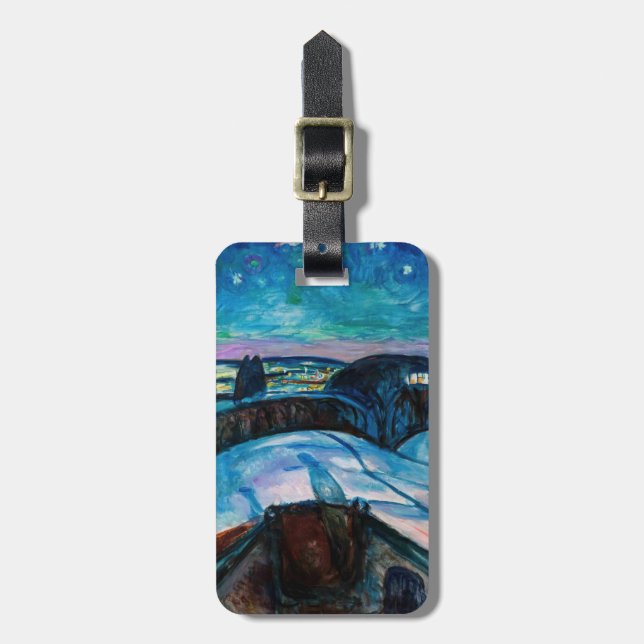 Edvard Munch - Starry Night 1922 Luggage Tag (Front Vertical)