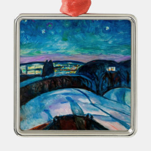 Edvard Munch - Starry Night 1922 Metal Ornament