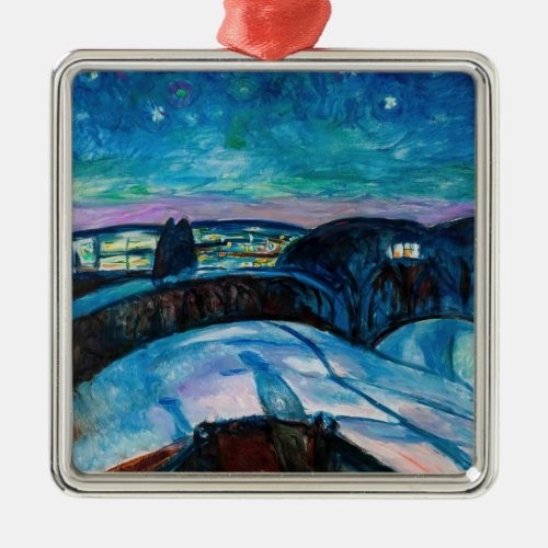 Edvard Munch _ Starry Night 1922 Metal Ornament