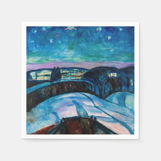Edvard Munch - Starry Night 1922 Napkins (Front)