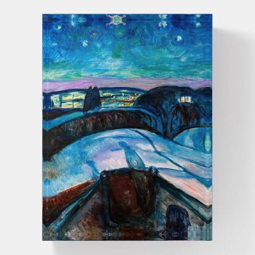 Edvard Munch _ Starry Night 1922 Paperweight
