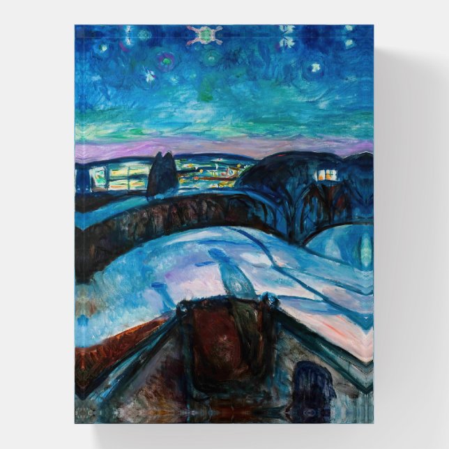 Edvard Munch - Starry Night 1922 Paperweight (Vertical)